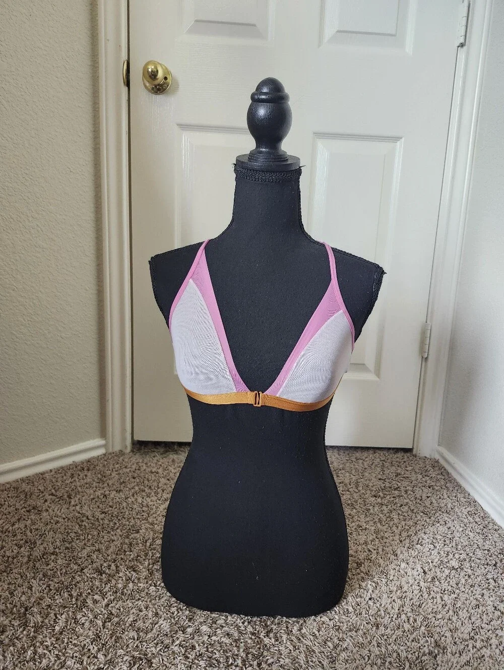 aerie Pink, White & Gold Triangle Bralette